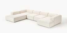 Sofa modułowa z mieszanki lnu Lennon lewostronny Westwing