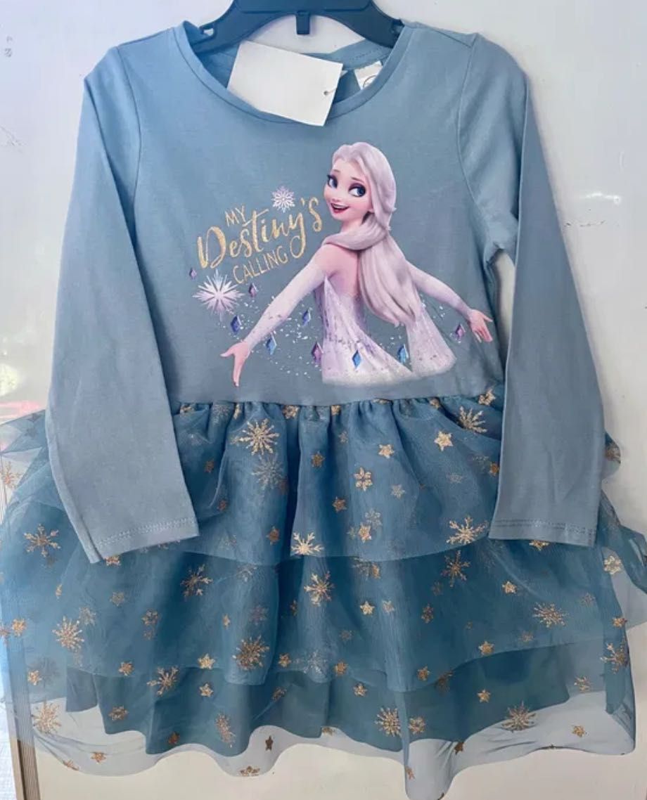 Elza, Elsa, Frozen, Kraina Lodu NOWA 122/128 TIUL, BROKAT bliźniaczki