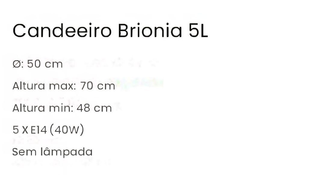 Candeeiro de Teto Clássico Brionia 5L com Abat-jours e Cristais