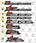 Racing Name Tags - Autocolante personalizado com o seu nome (Pack 4un)