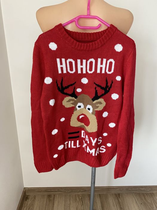 Sweterek świąteczny Dudes rozmiar 140 cm sesja święta mikołaj