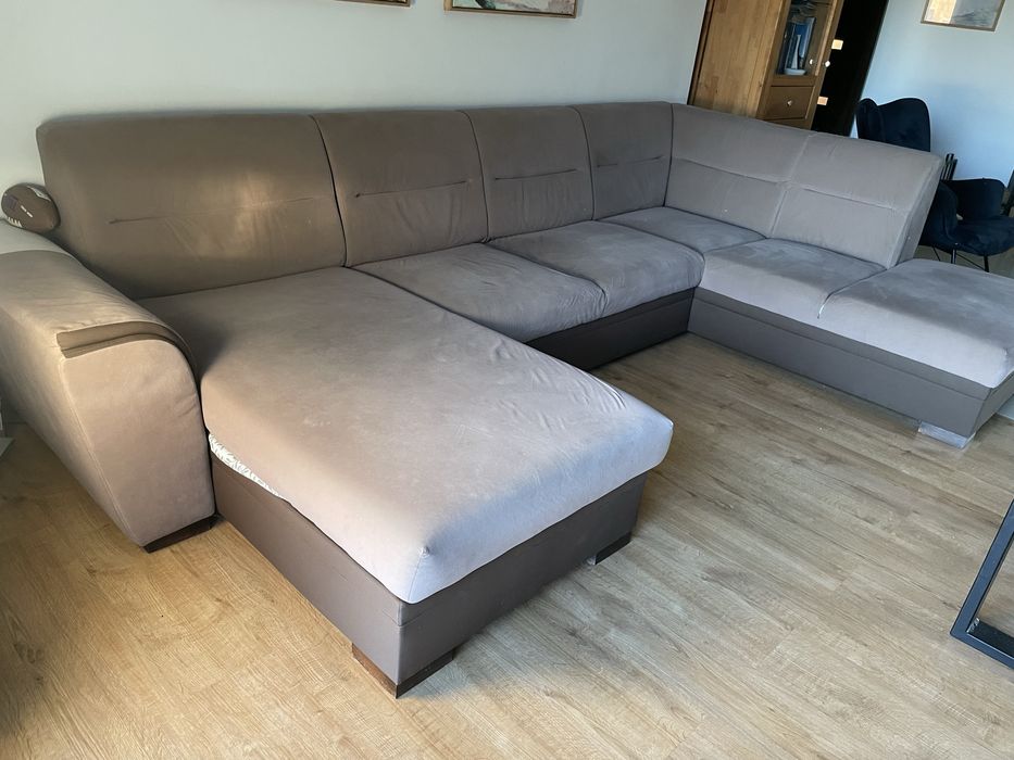 Narożnik wypoczynek U z funkcją spania duży 340x204 do salonu