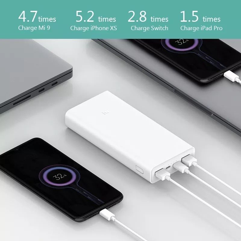 Оригінал! Xiaomi Зовнішній акумулятор Xiaomi Mi Power Bank 3 20000 mAh