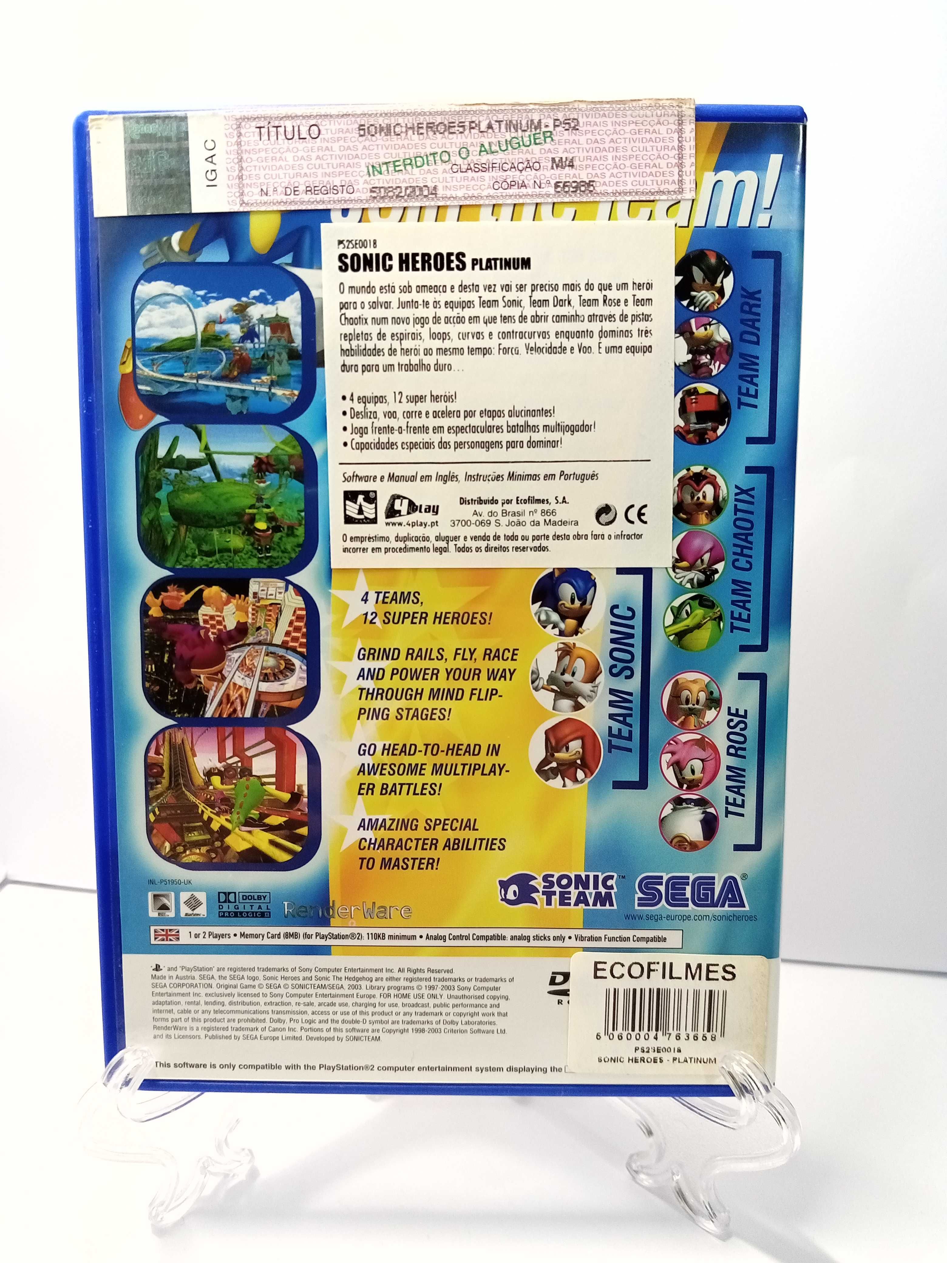 Jogo PlayStation 2 Sonic Heroes