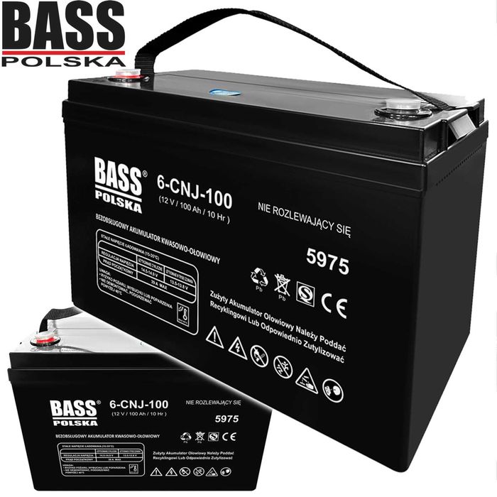 BASS POLSKA Bezobsługowy Akumulator Agm Vrla 12v 100ah Bateria BP5975