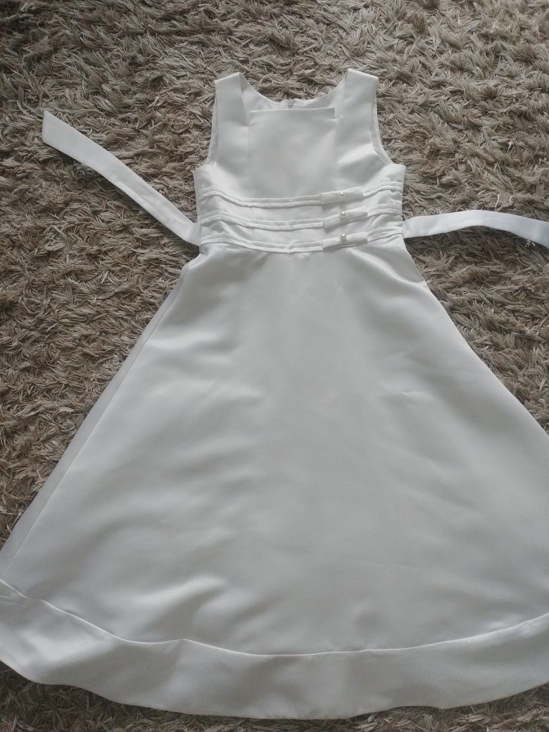 Sukienka biała, wizytowa, pokomunijna rozmiar 140