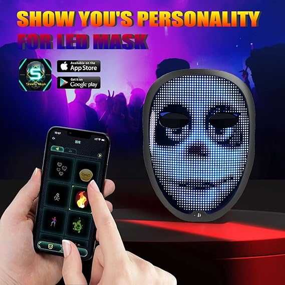 Maska LED z cyfrowym oświetleniem na Halloween