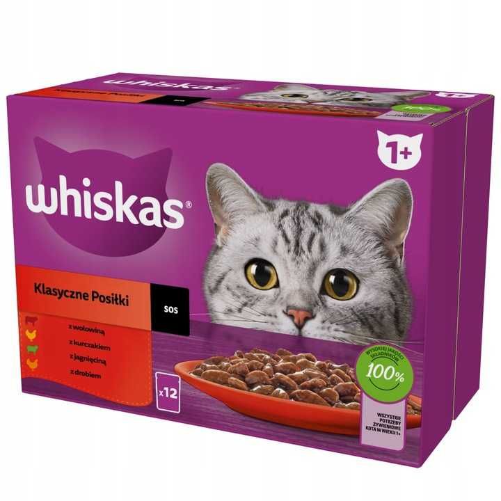 Whiskas Mokra karma dla kota 12 x 85g Klasyczne smaki Senior 7+