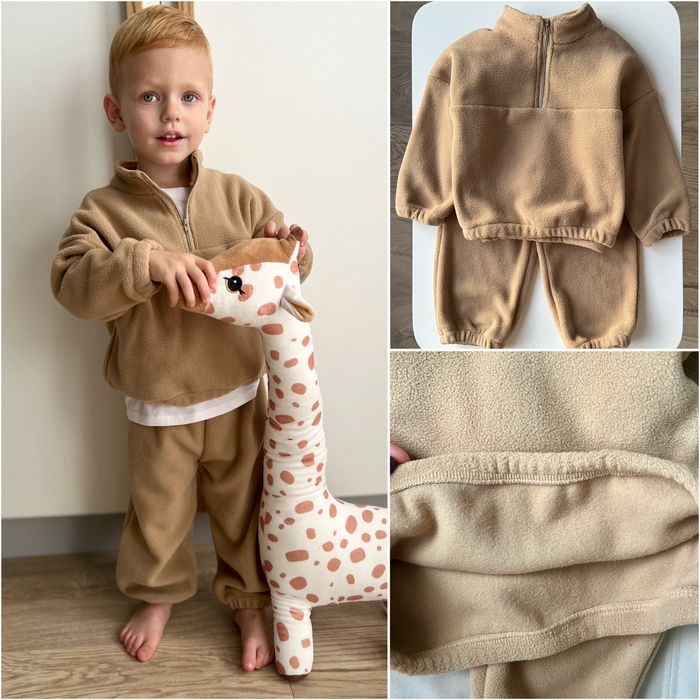 Висока якість, флісовий костюм бежевий (пісочний) 92-110