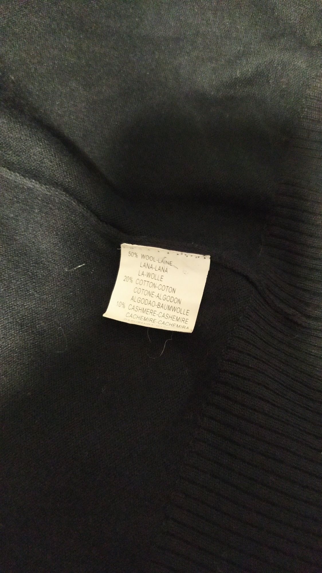 Czarny wełniany sweter kardigan S/M miss piu z kaszmirem