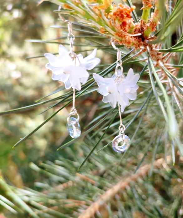 Kolczyki białe ślub wesele