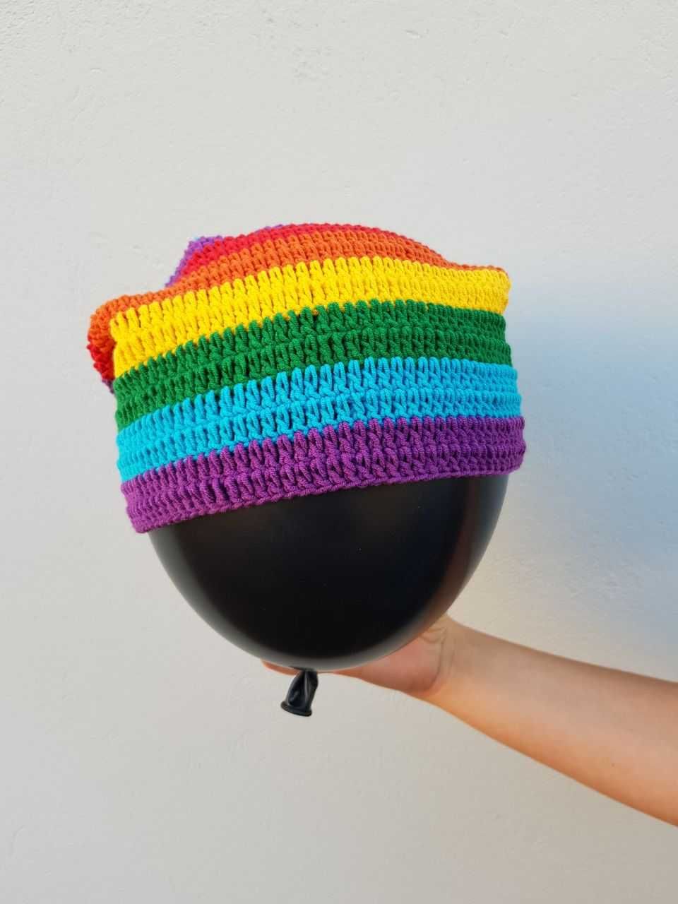 czapka LGBT+, tęczowa czapka, męska/damska.