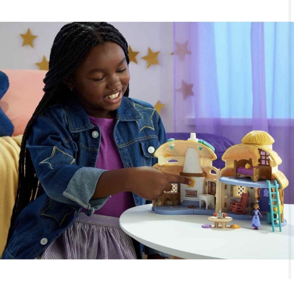 Mattel Disney Wish Mini Doll & Dollhouse Playset, Asha
