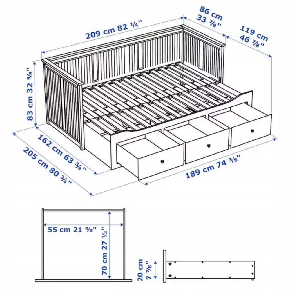 Łóżko Hemnes ikea uzywane skrzynia.