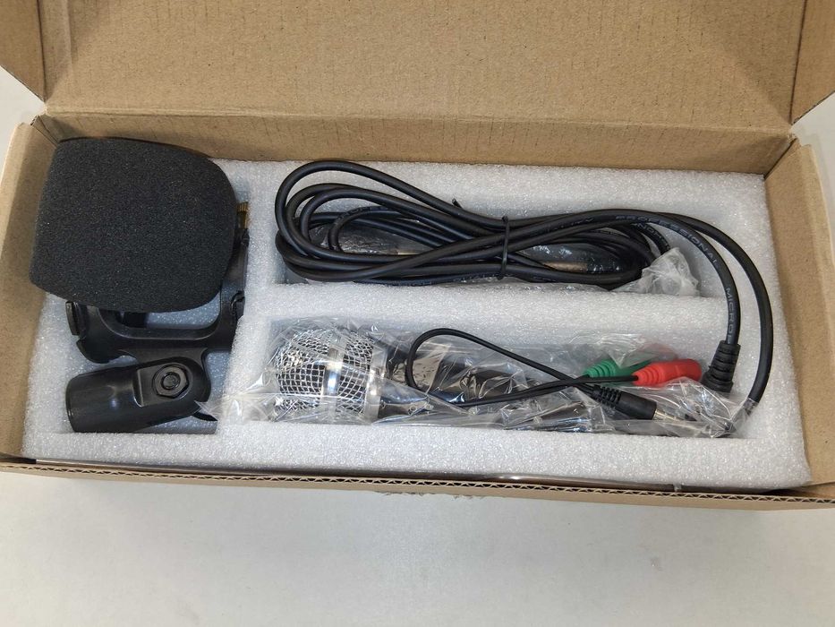 N130 Zestaw Mikrofon Pojemnościowy Studyjny Statyw Pop FiltrJack3.5 PC