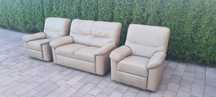 Skórzana sofa z fotelami RELAX