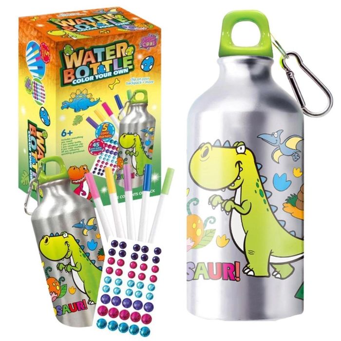 Zestaw kreatywny butelka na wodę dino pudełko,195x120 mm
