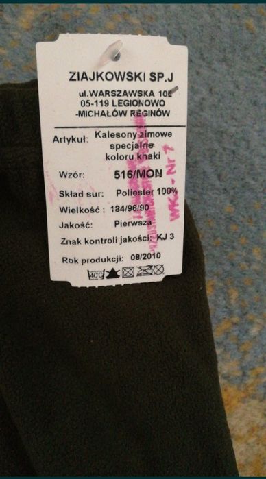Kalesony zimowe specjalne 516 MON 184/96/90