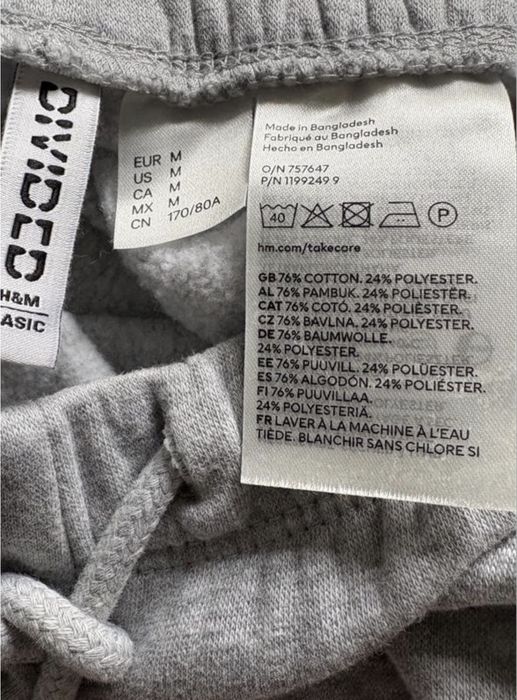 спортивные широкие штаны на тонком флисе h&m divided