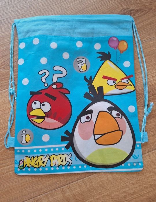 Torba,  worek na sznurek. Angry birds. Włóknina, nowy