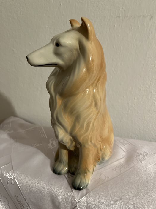 Figurka psa rasy Collie - porcelana