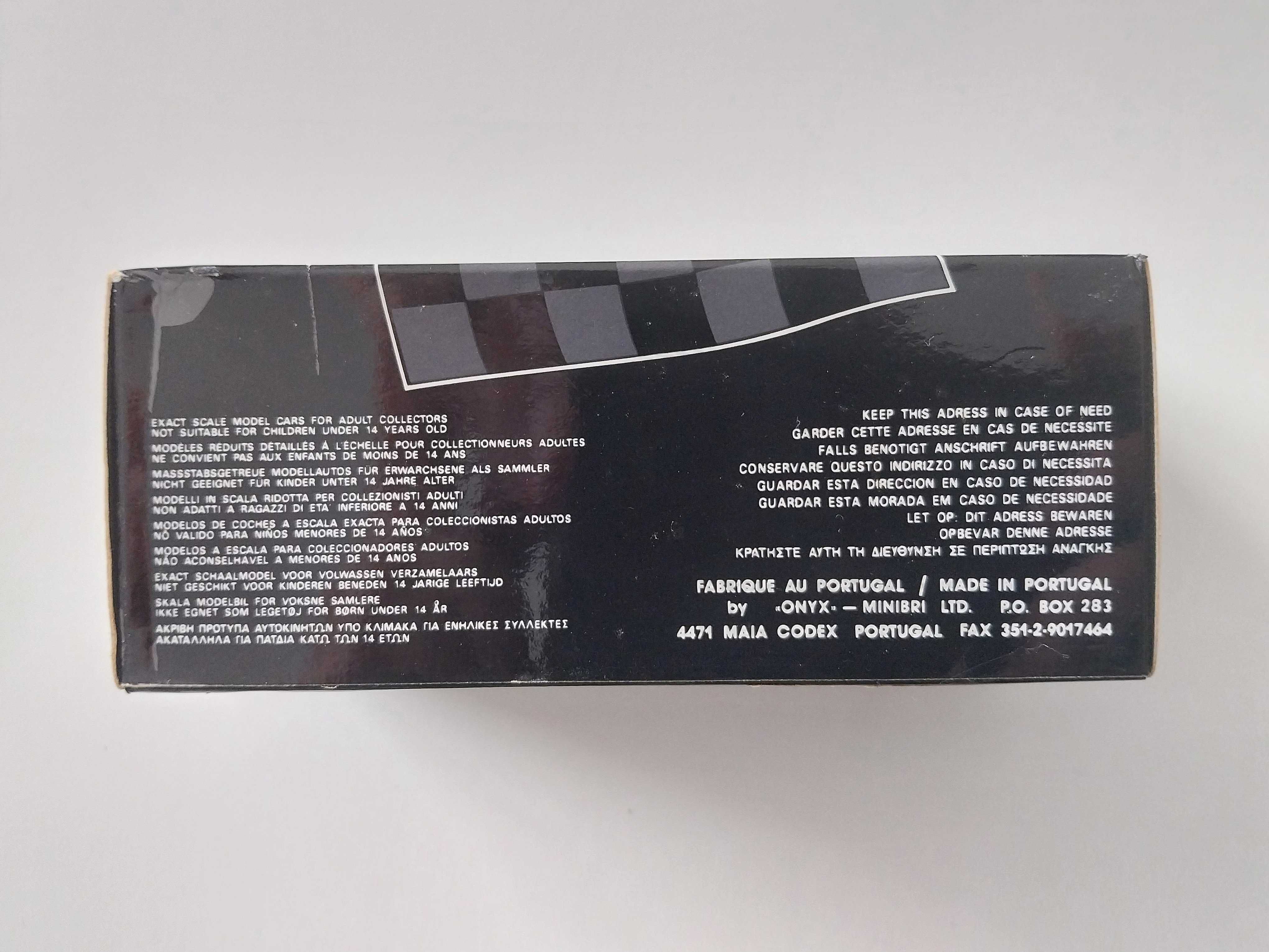 miniatura 1/43 TYRRELL 020 Satoru Nakajima (1991) | edição Onyx