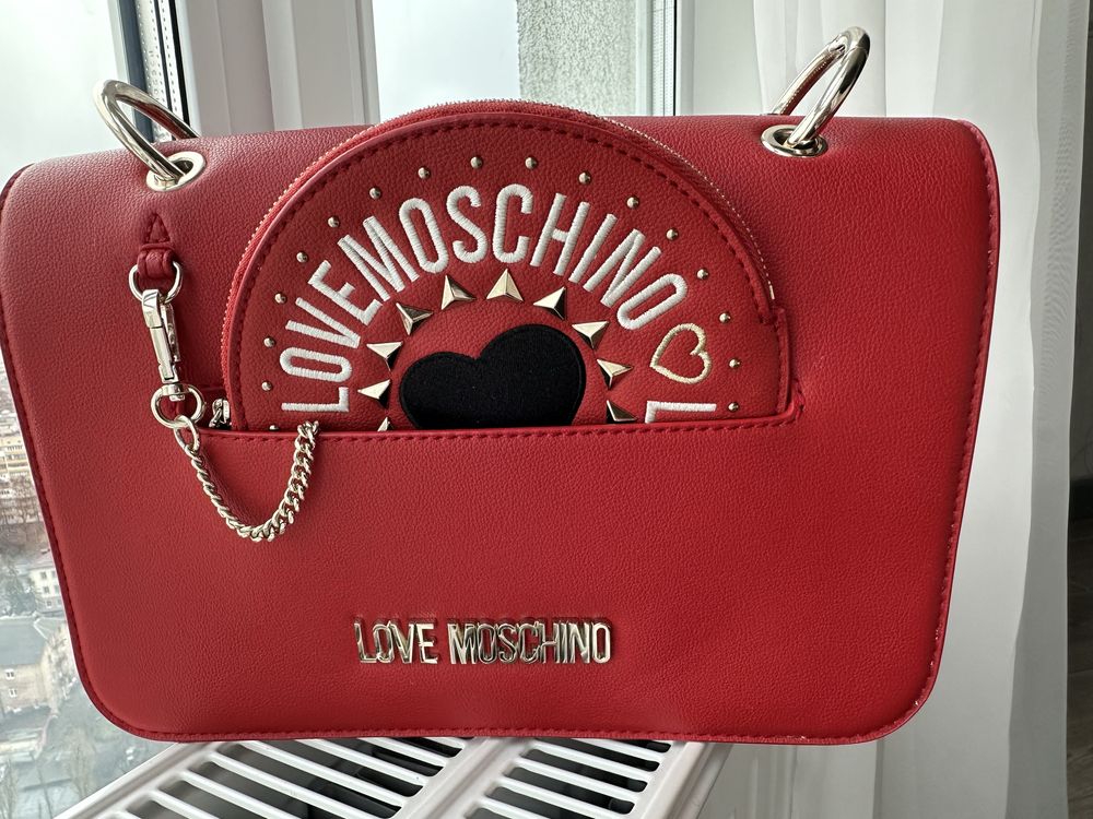 Сумка женская красная LOVE MOSCHINO  оригинал