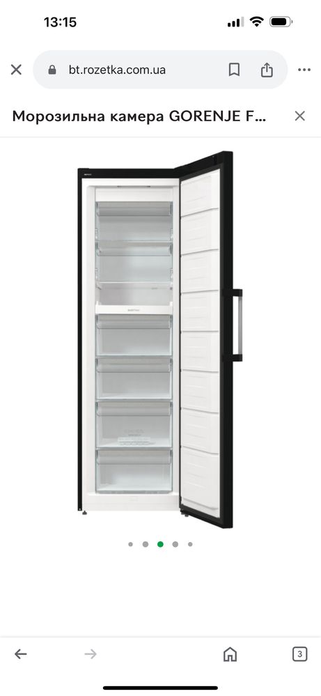 Морозильна камера Gorenje FN619EABK6 ларець