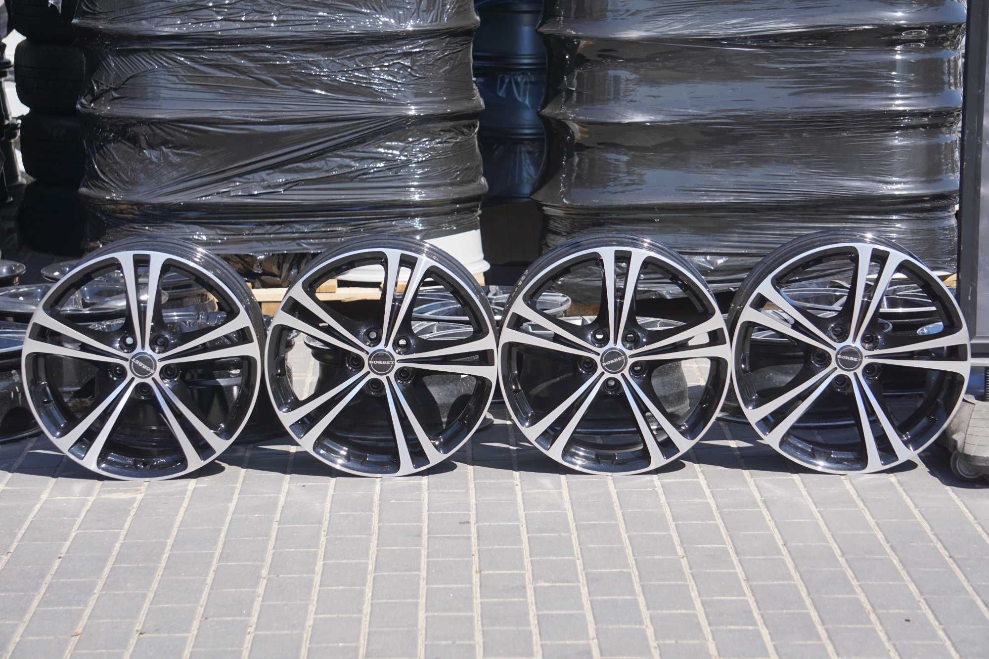 Alufelgi Borbet Germany 5x112 8Jx18 et50 cb72,5mm czarne i front CNC