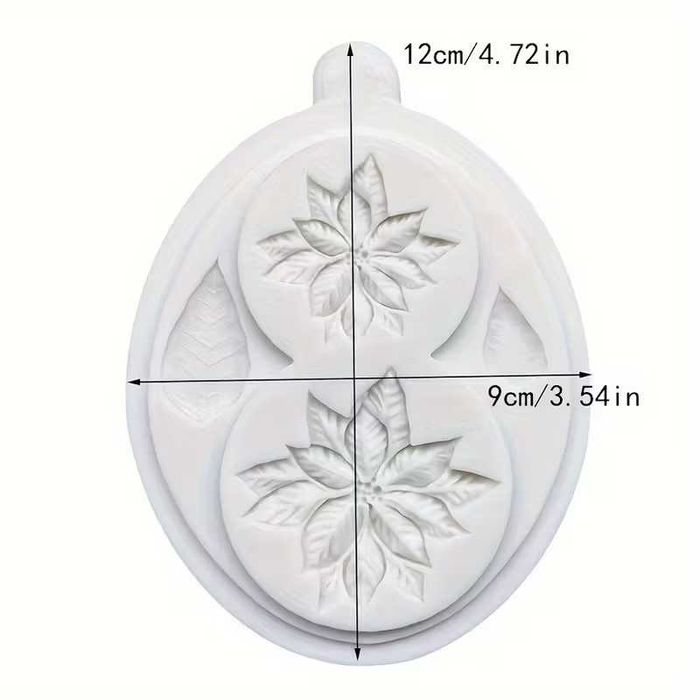 Foremka silikonowa 2 gwiazdy betlejemskie, listki