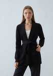 Sweter kardigan czarny z paskiem Anna Field L