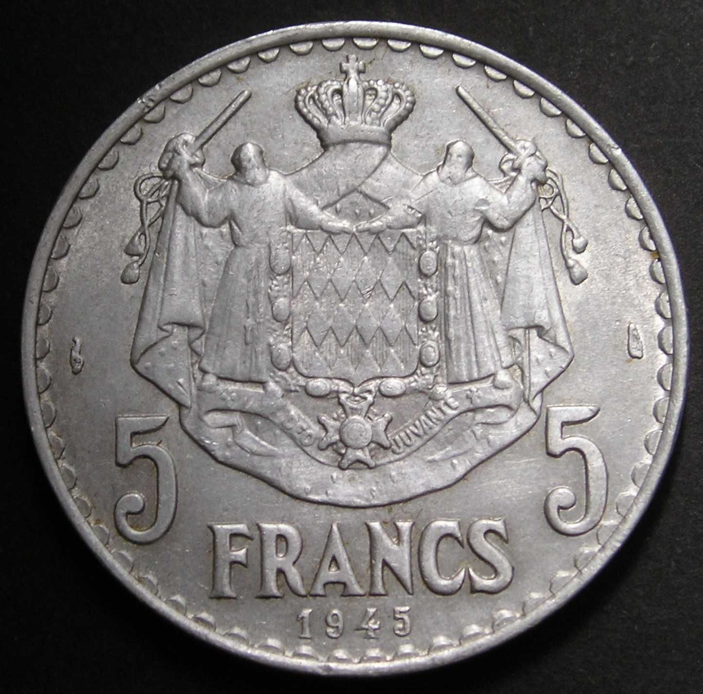 Monako 5 franków 1945 - Ludwik II