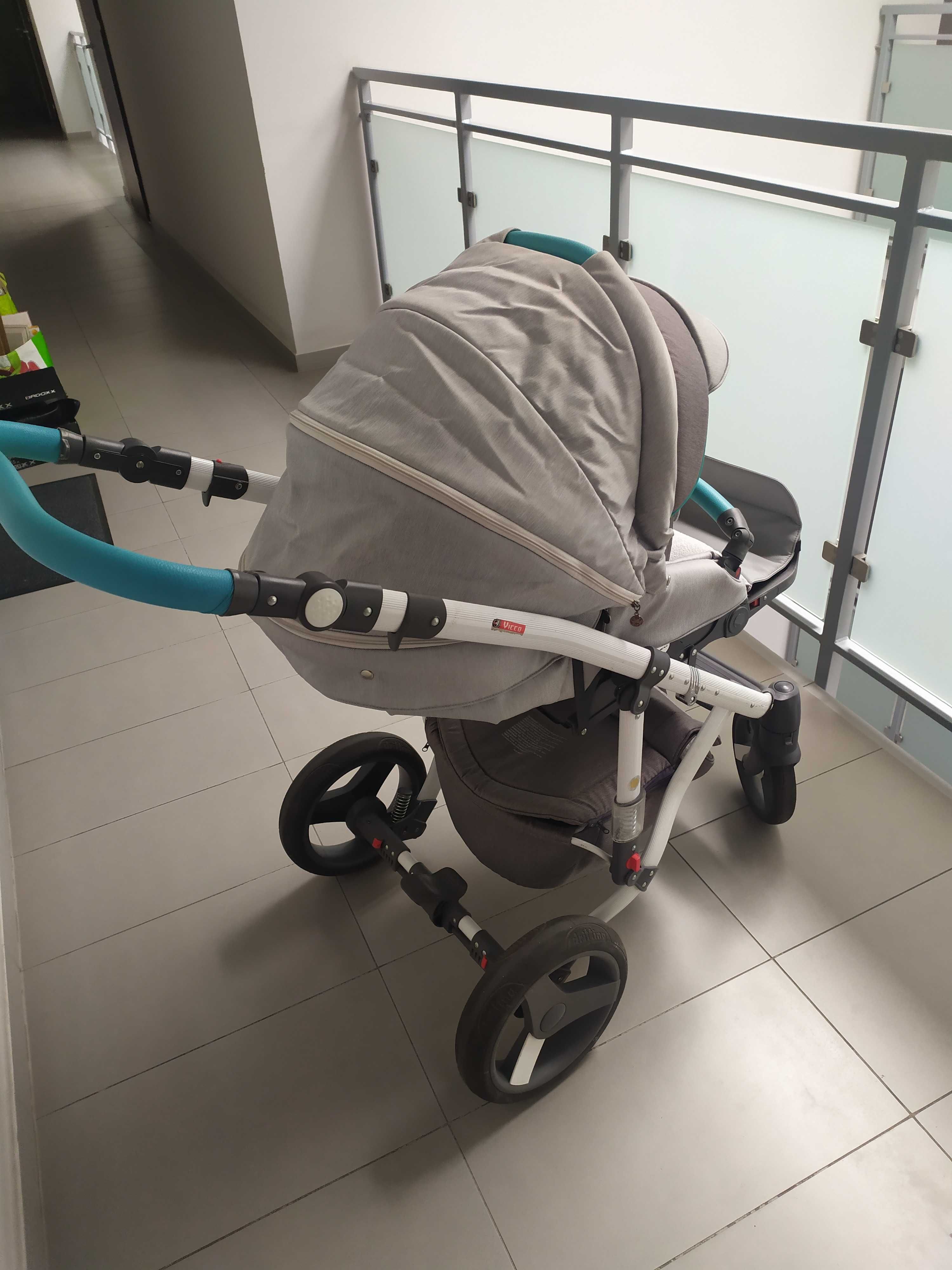 Wózek dziecięcy Adamex Vicco R9 Mint Grey komplet.