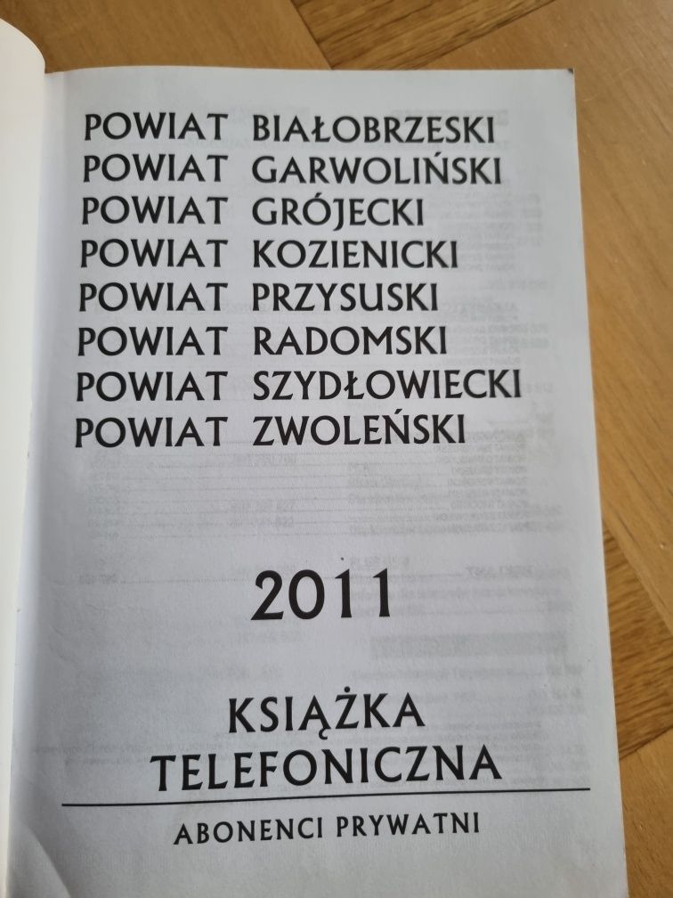 Książka telefoniczna powiatów Mazowsza 2011r.