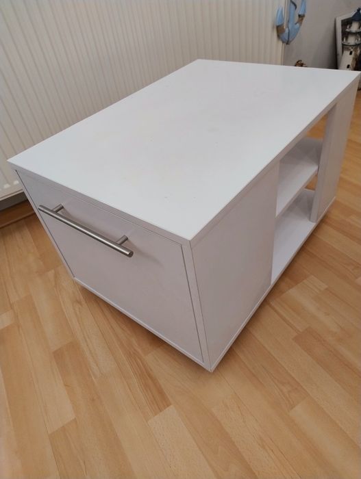 Stolik kawowy / barek - na kółkach 70/50/45 biały