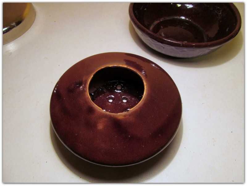 Wazon Ikebana na suche kwiaty ceramiczna glazurowana okres PRL