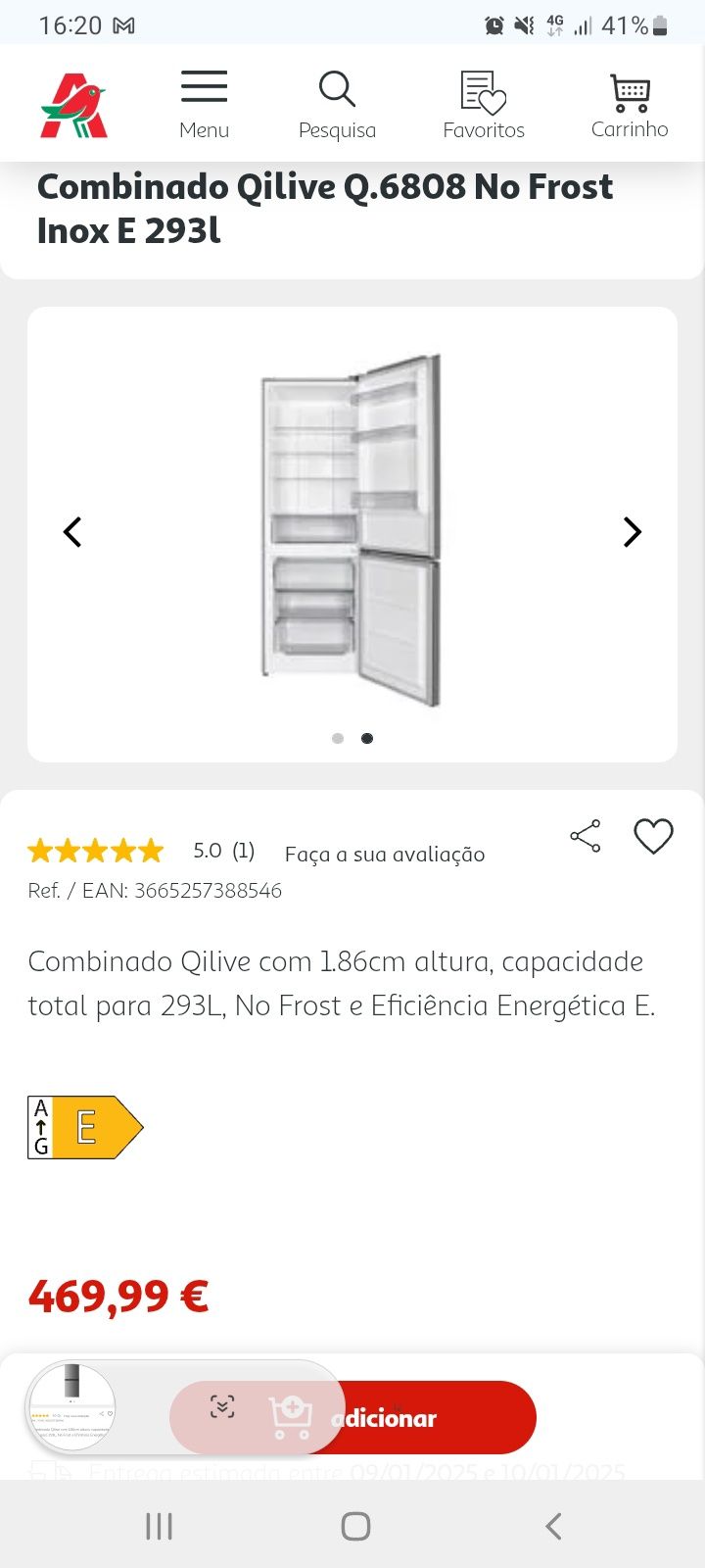 Frigorífico Combinado No Frost Novo