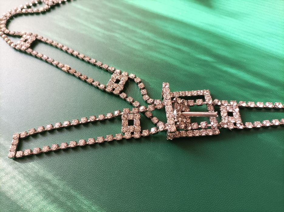 Pasek z metalu i cyrkonii Vintage