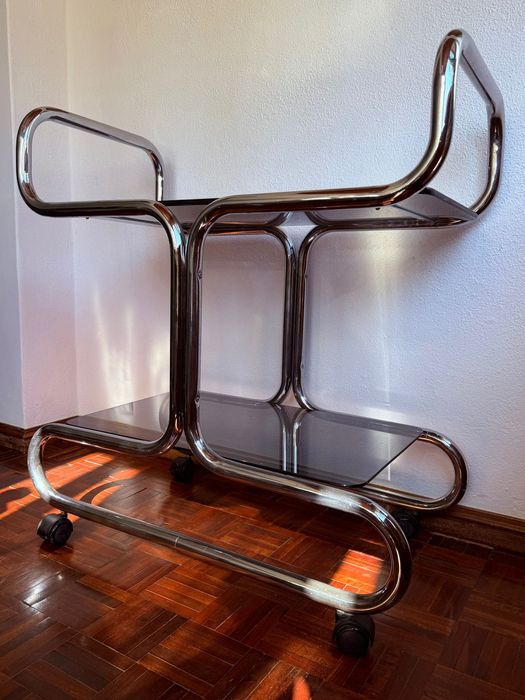 Bar/carrinho bebidas tubular vintage