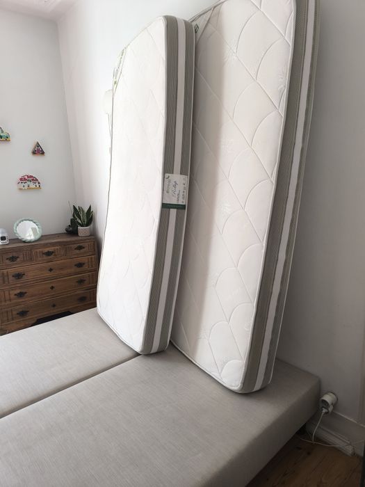 OFERTA LENÇÓIS! Camas solteiro sommier com colchão viscoelástico