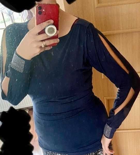 rozciete rekawy cyrkonie elegancka Berge tunika bluzka xl l 42 40