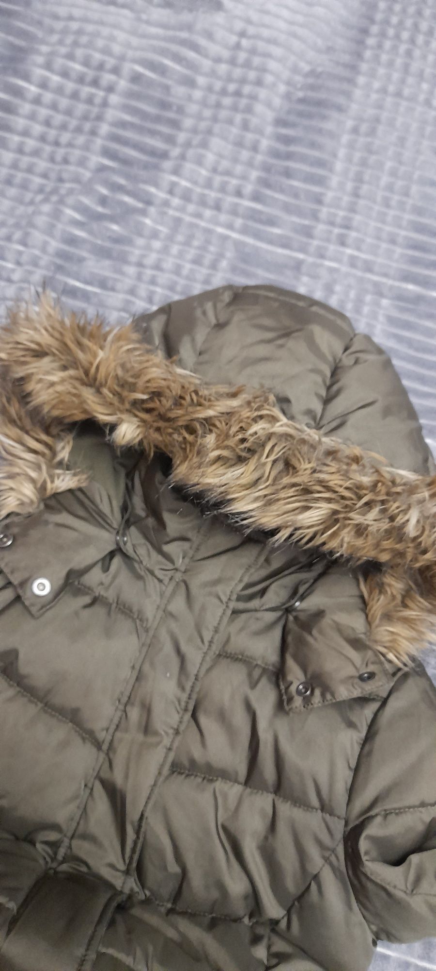 Kurtka zimowa, płaszczyk parka H&M 164cm,13-14 lat khaki jak nowa