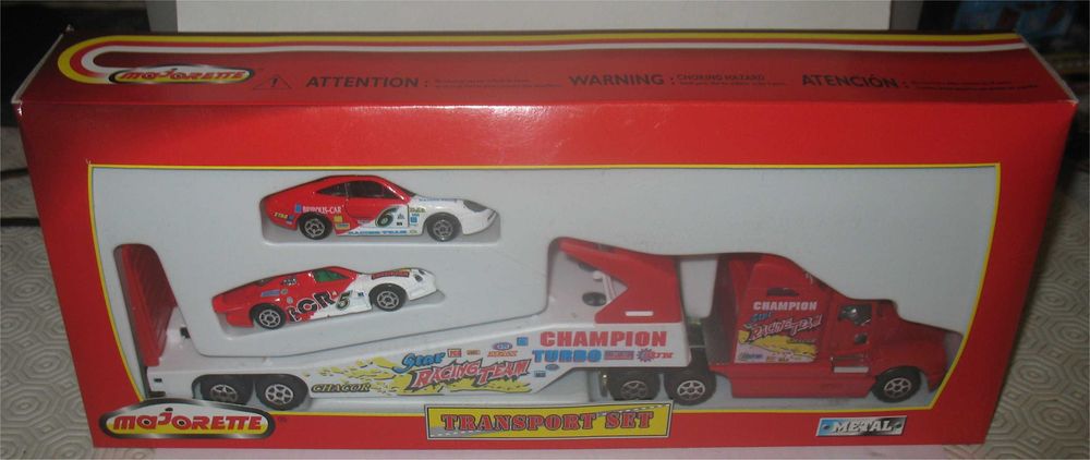Majorette - Transport Set - Kenworth + Mercedes CLK-GTR + Porsche 911