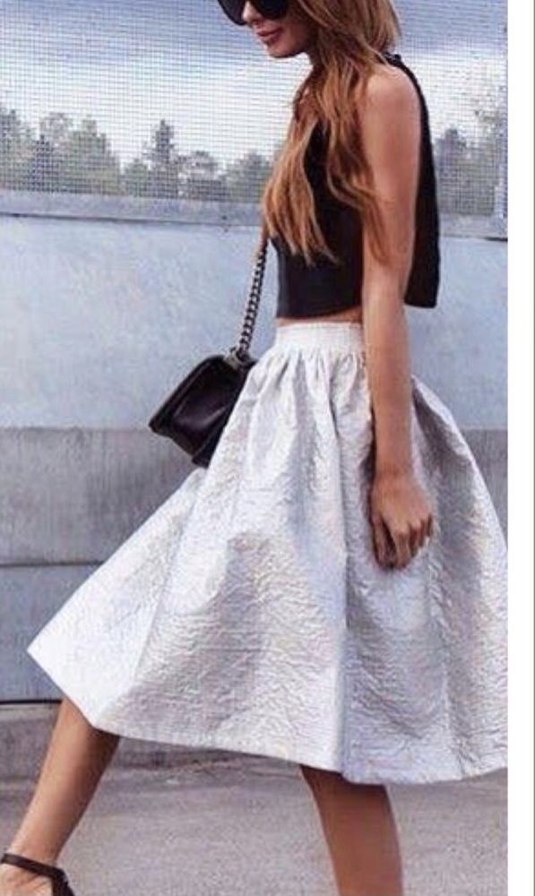 Новая блестящая юбка миди H&M