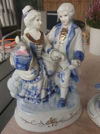 Vintage duża niemiecka figurka porcelana para dworska PRL