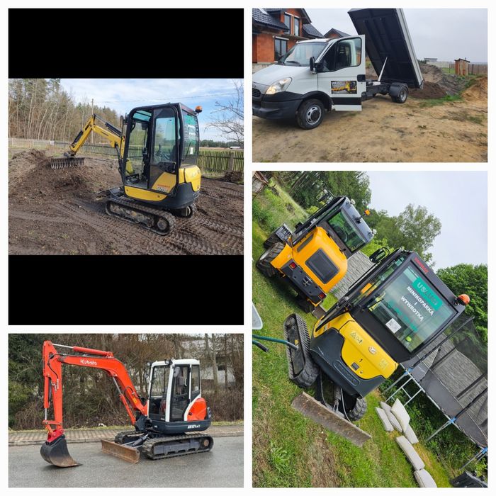 Usługi minikoparką 2t- 4,5t ,ładowarką, wywrotką 3,5t Zębowice ,Olesno