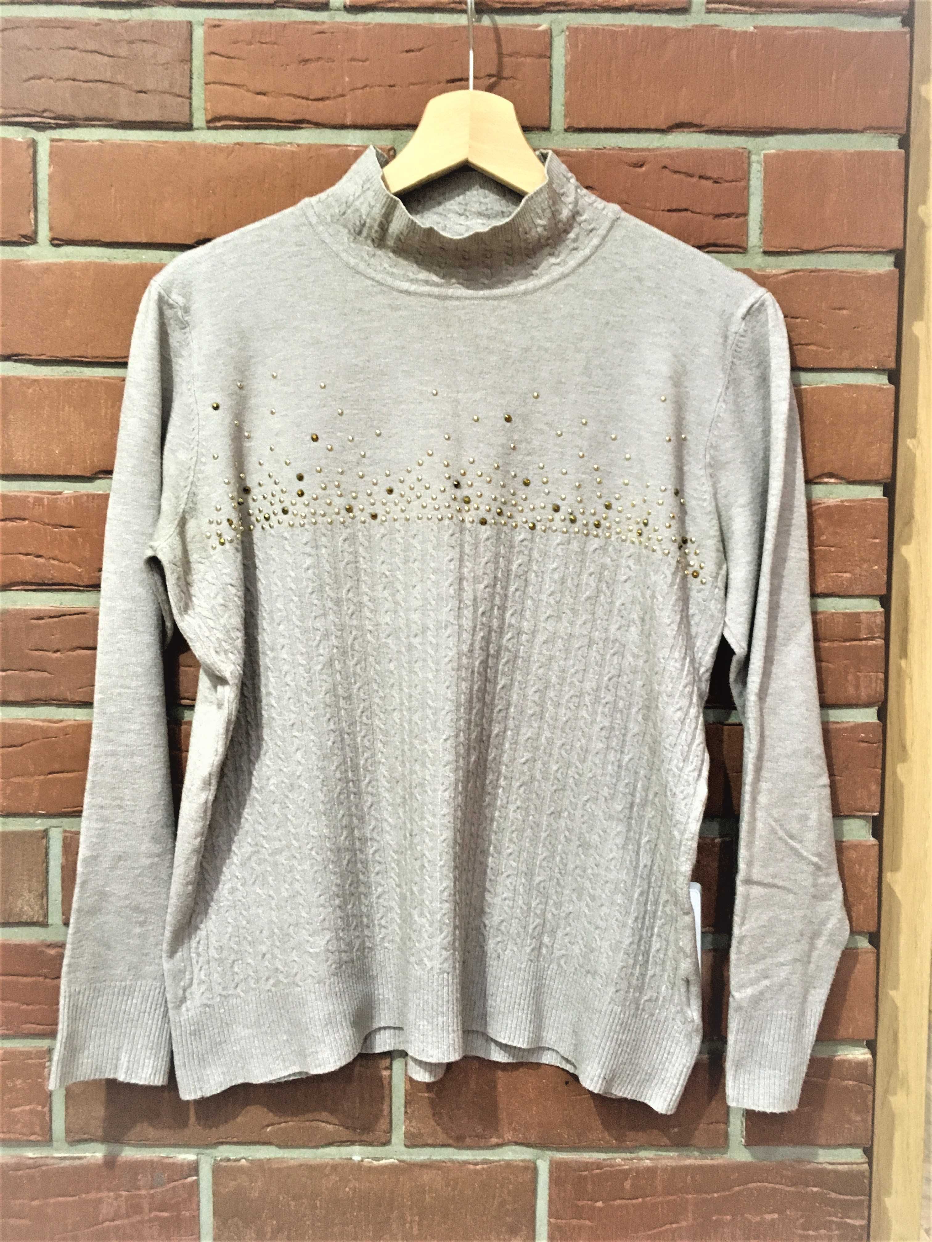 Sweter półgolf z dżetami r. M/L