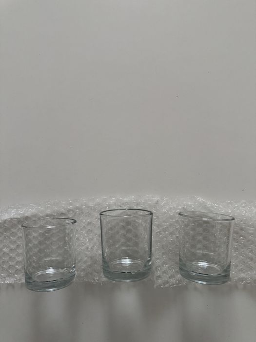 Szklany pojemnik na swieczki 3 sztuki