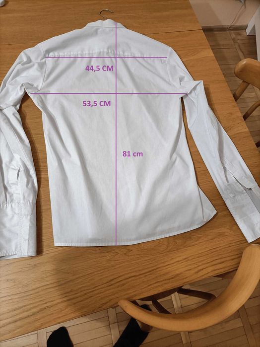 Koszula Biała męska, ślubna,  M, 182/188, Slim, Długi rękaw.