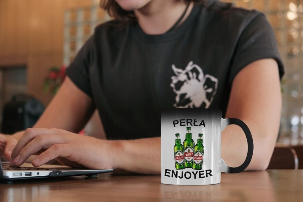 magiczny kubek perła enjoyer zabawny śmieszny prezent 330ml + opakowan